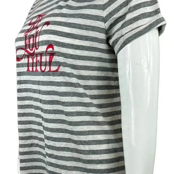 Torrid gray and white striped top with Be you tiful on front size 0-large/12 - Picture 4 of 9